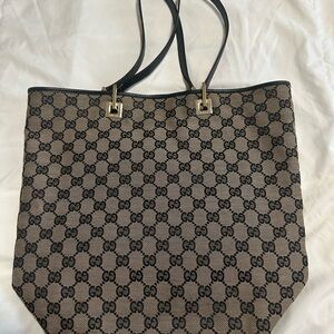 Gucci Signature Brown and Black Tote